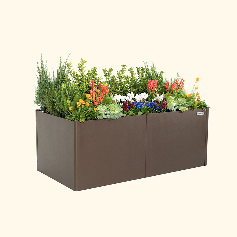 32" Extra Tall Modern 42" x 83" Metal Raised Garden Bed|Vego Garden| UmberBrown