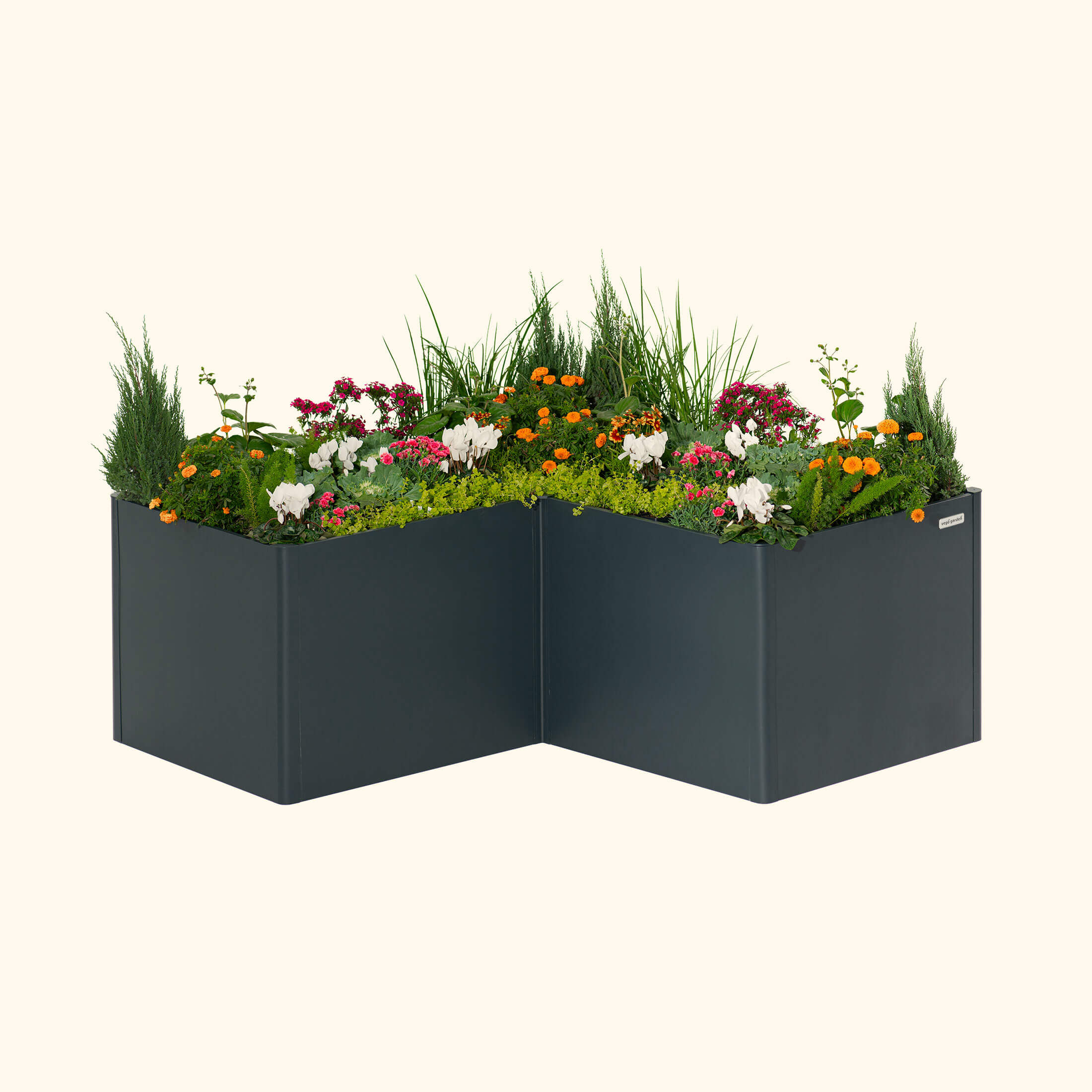 32" Tall Modern 83" x 83" L Shape Metal Raised Garden Bed - Midnight Blue