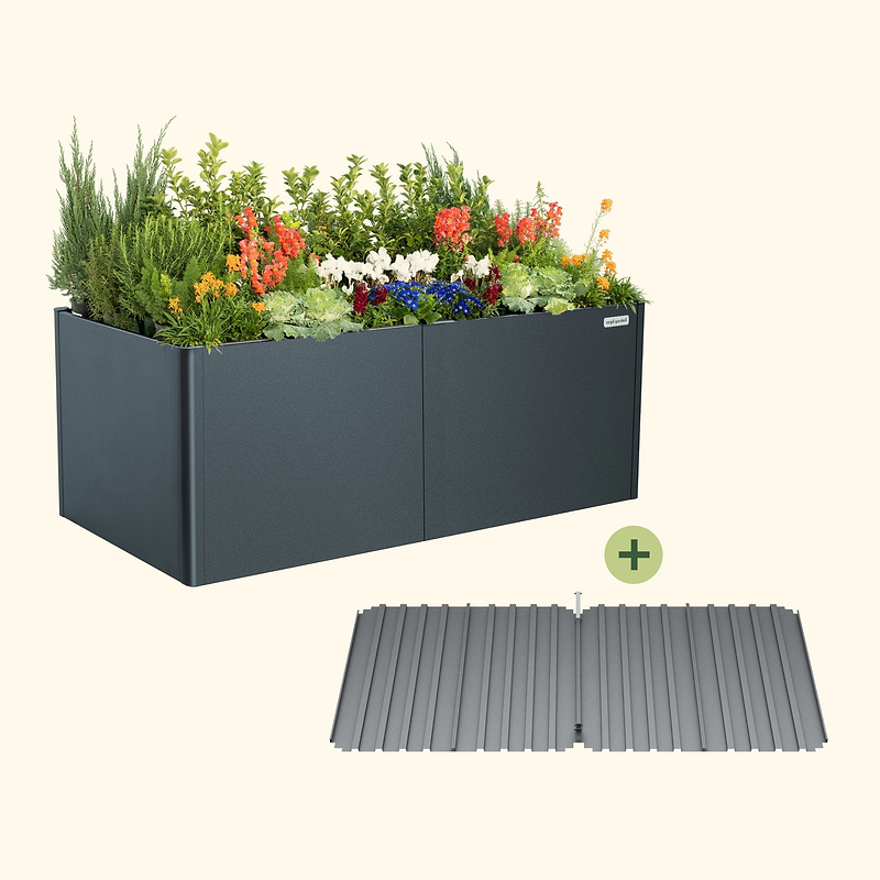 32" Extra Tall Modern 42" x 83" Metal Raised Garden Bed - With Intermediate Floor