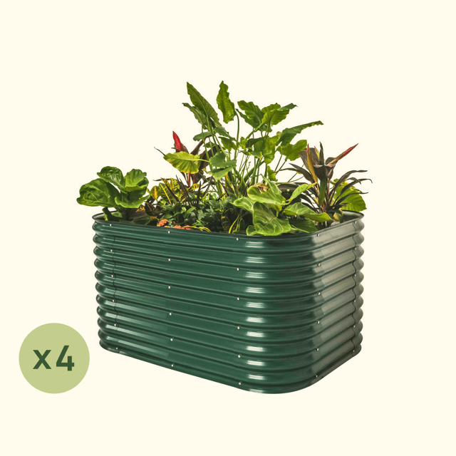 4-Pack 32" Extra Tall 6 In 1 Medium Modular Metal Raised Garden Bed Kit