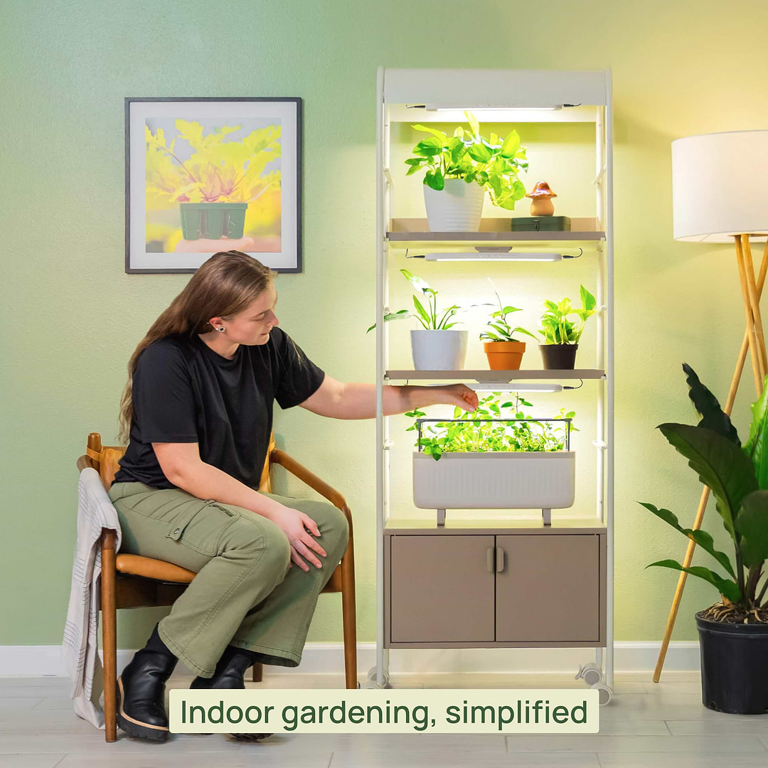 4-tier grow light plant stand 4 Tier Grow Light Garden with Storage