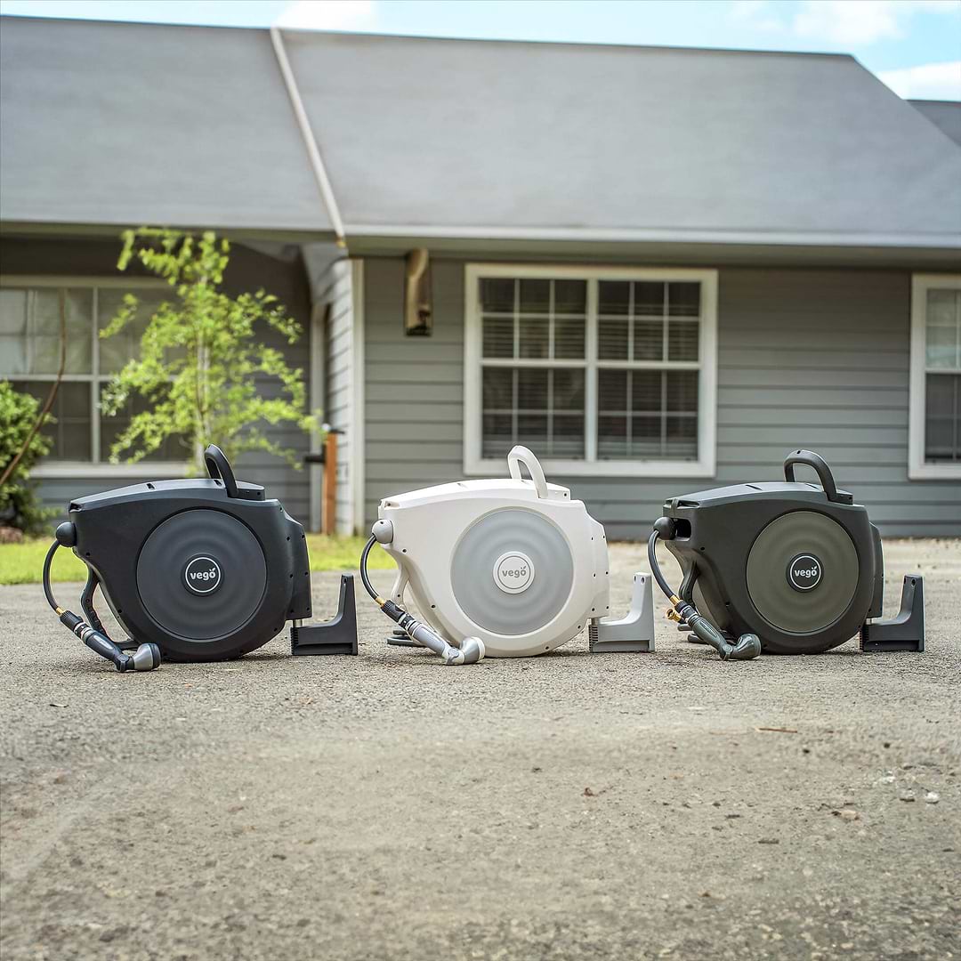 Hose Rell Set Hi-Flow Retractable Hose Reel Set - 100 Ft | Vego Garden