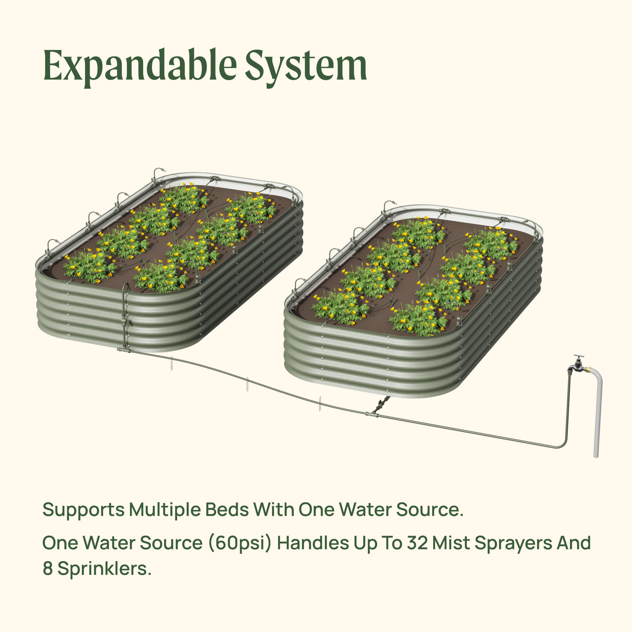 water spray system for garden Vego Irrigation Kit, Large