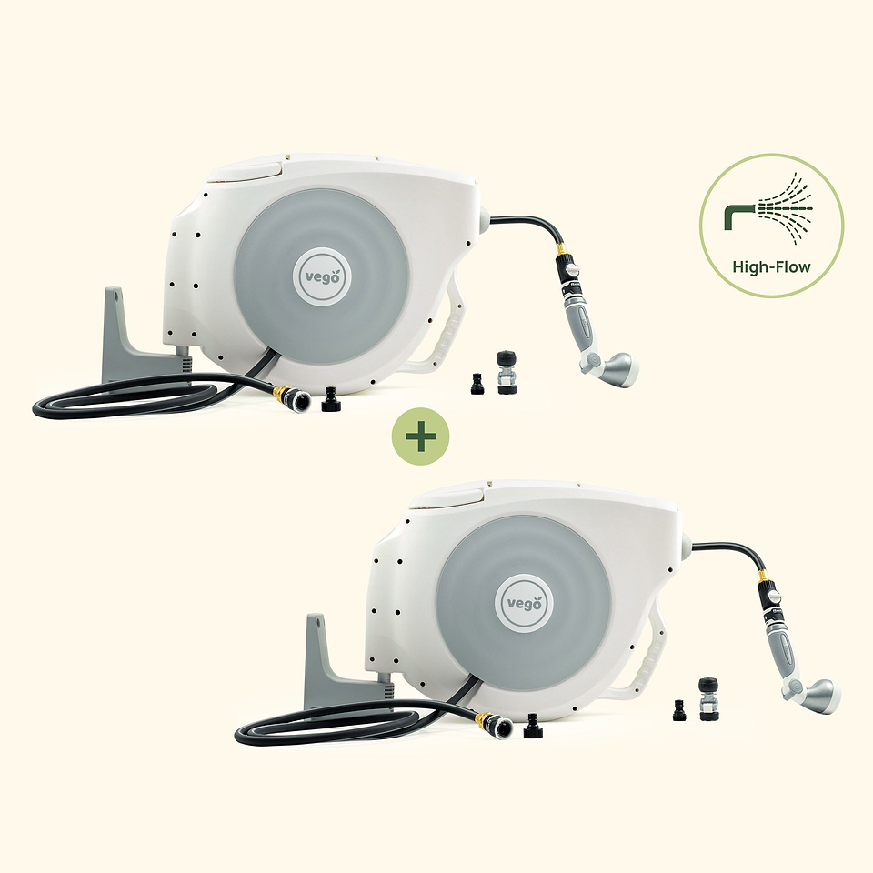 Retractable Hose Reel Sets – Hi-Flow, Wall-Mounted | Vego Garden