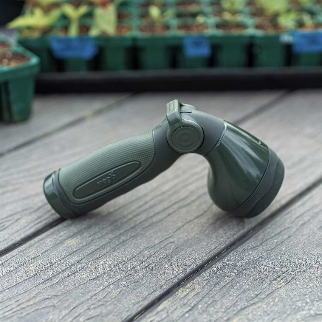 best garden sprayer nozzle Vego Garden 9 Pattern Spray Thumb Hose Nozzle Seaweed Green