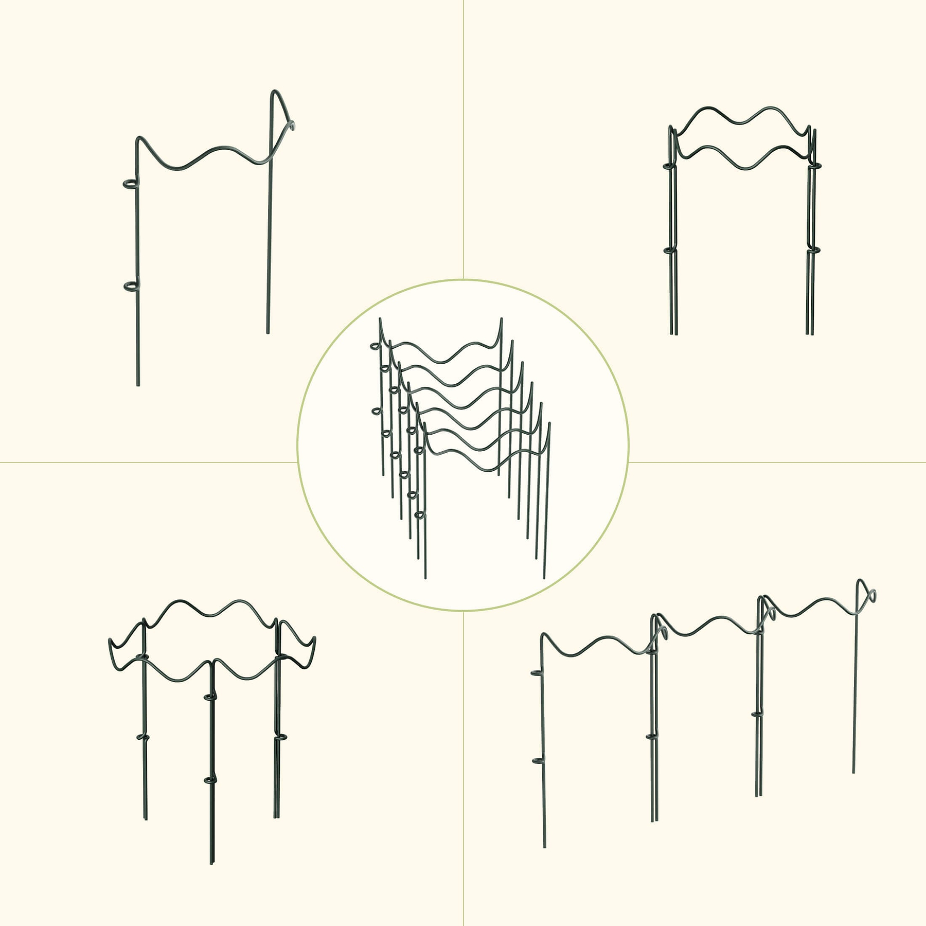 Wavy Border Plant Support (6 Pack) | Decorative Garden Edging
