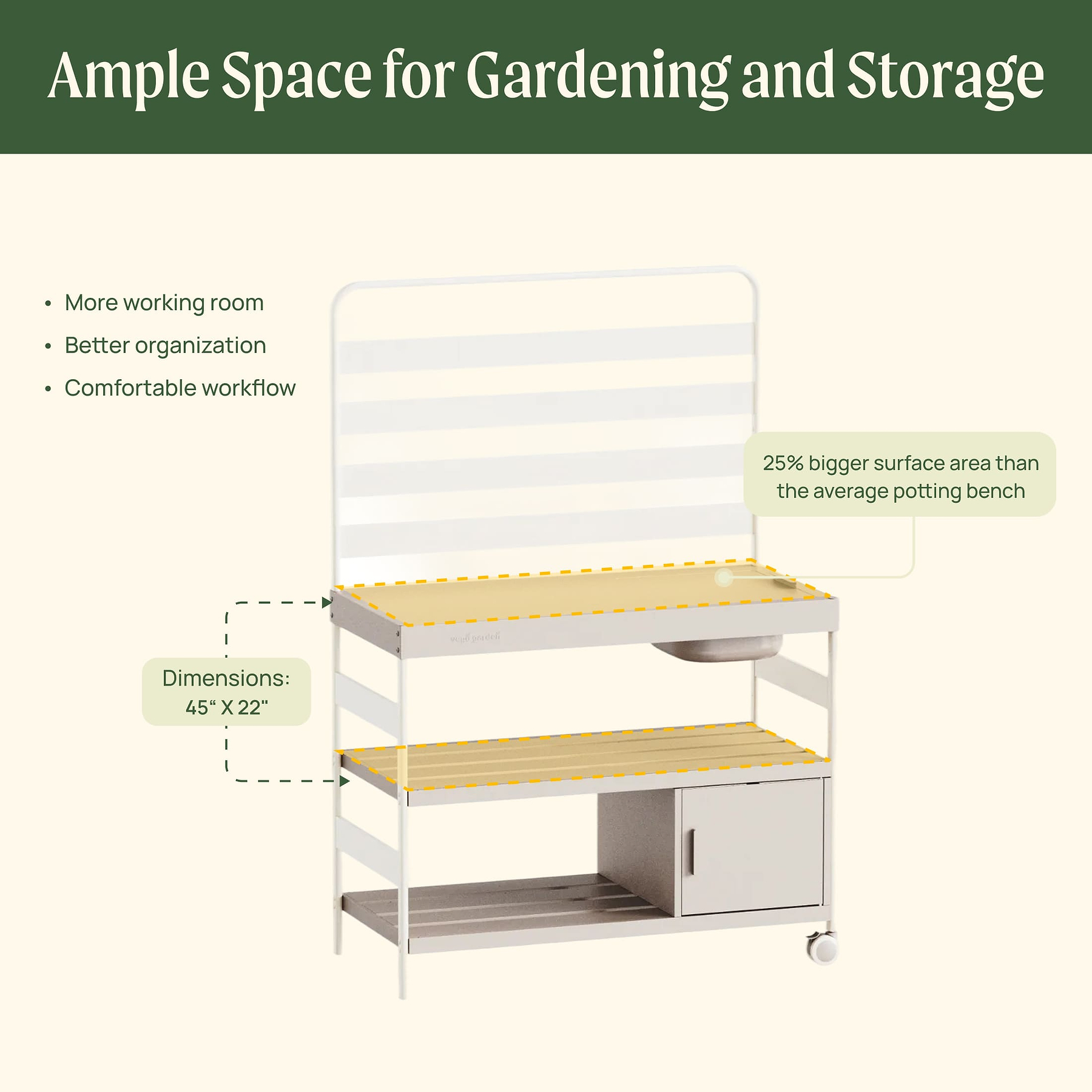 Potting Bench with Storage | Garden Workstation & Potting Table