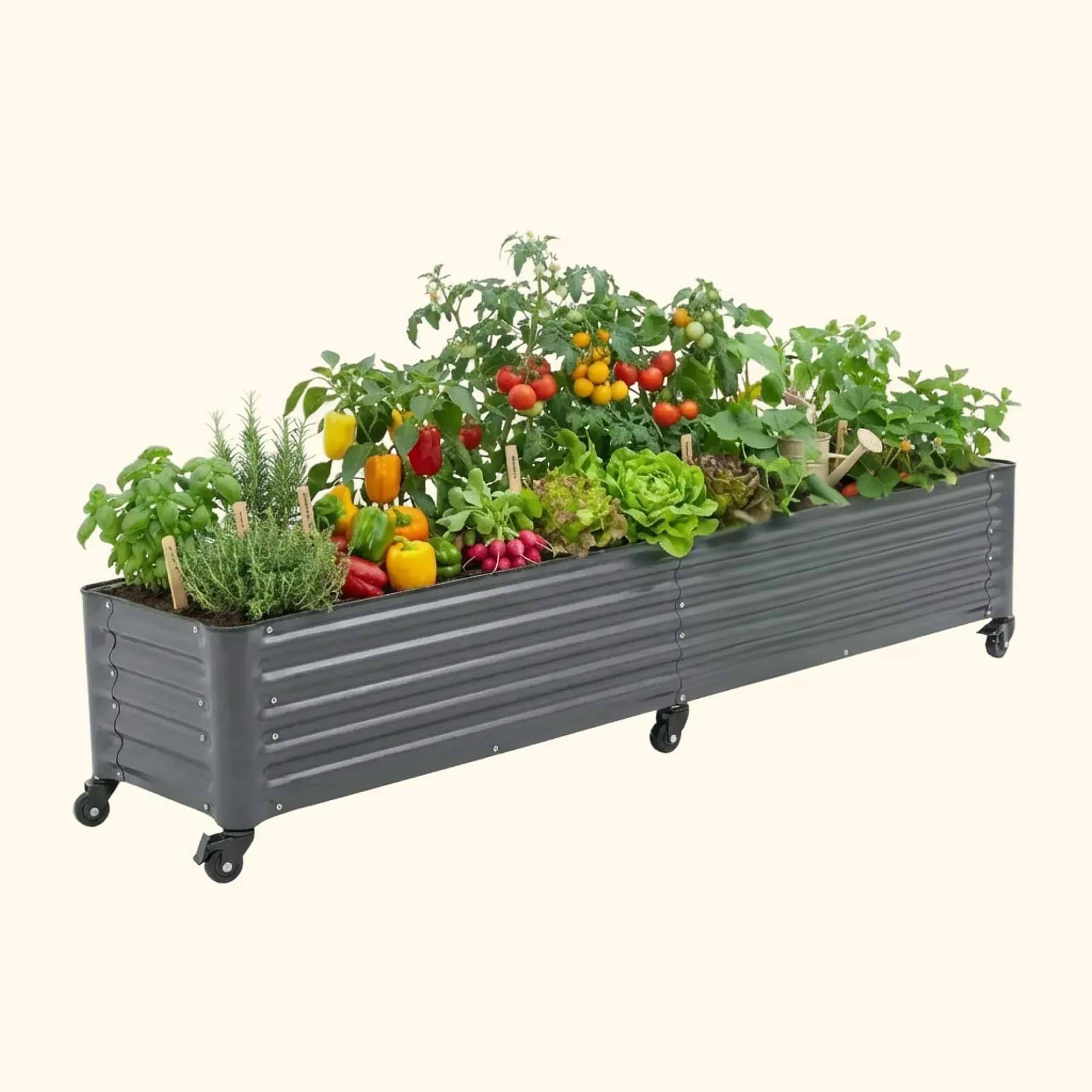 8 ft. x 2 ft. Wood Raised Garden Bed - Gray