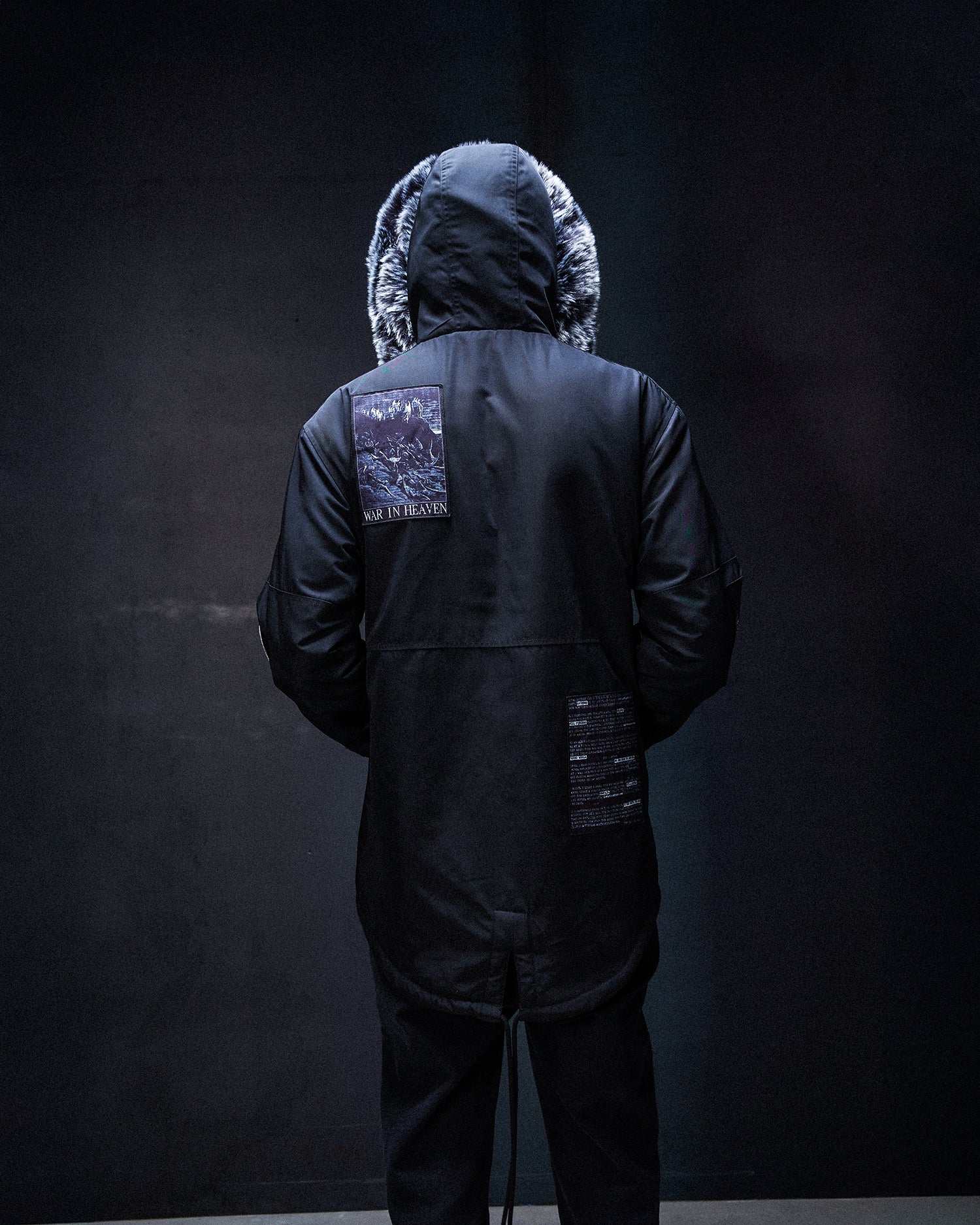 Black Marker Parka Coat