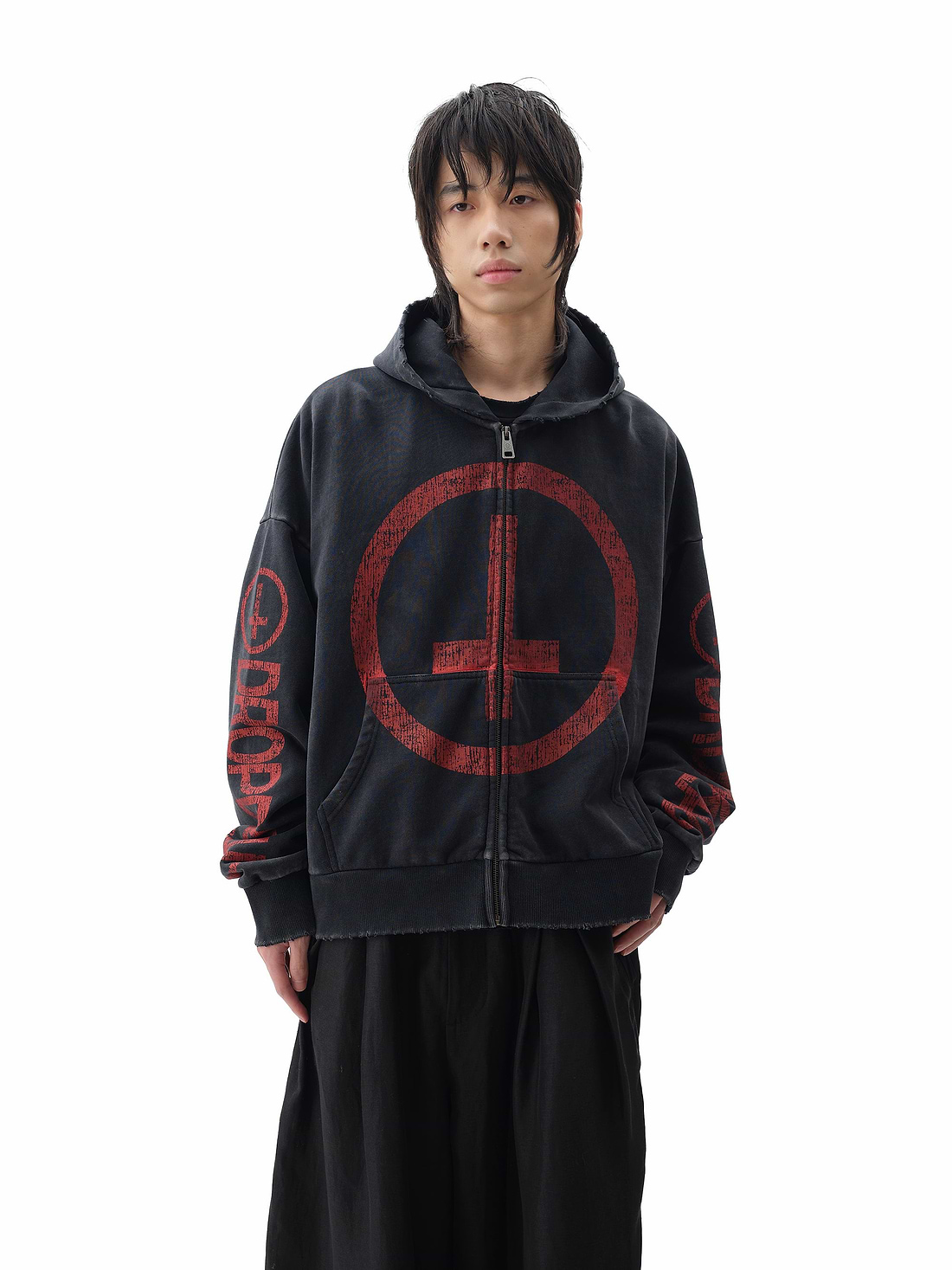 Coma Black Boxy Hoodie