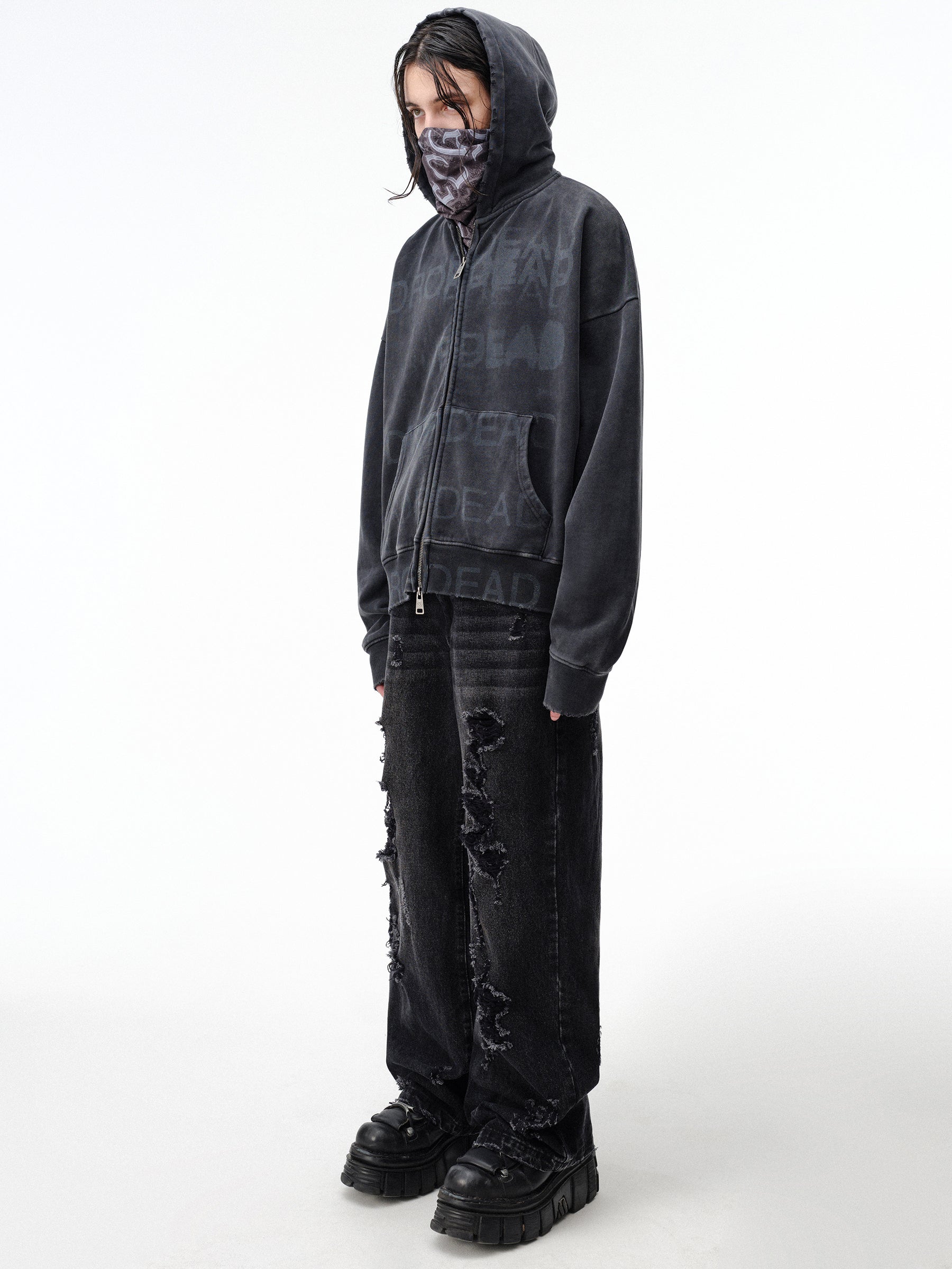 DROPDEAD フーディー Stacked Zip-Up Hoodie – DROP DEAD CLOTHING