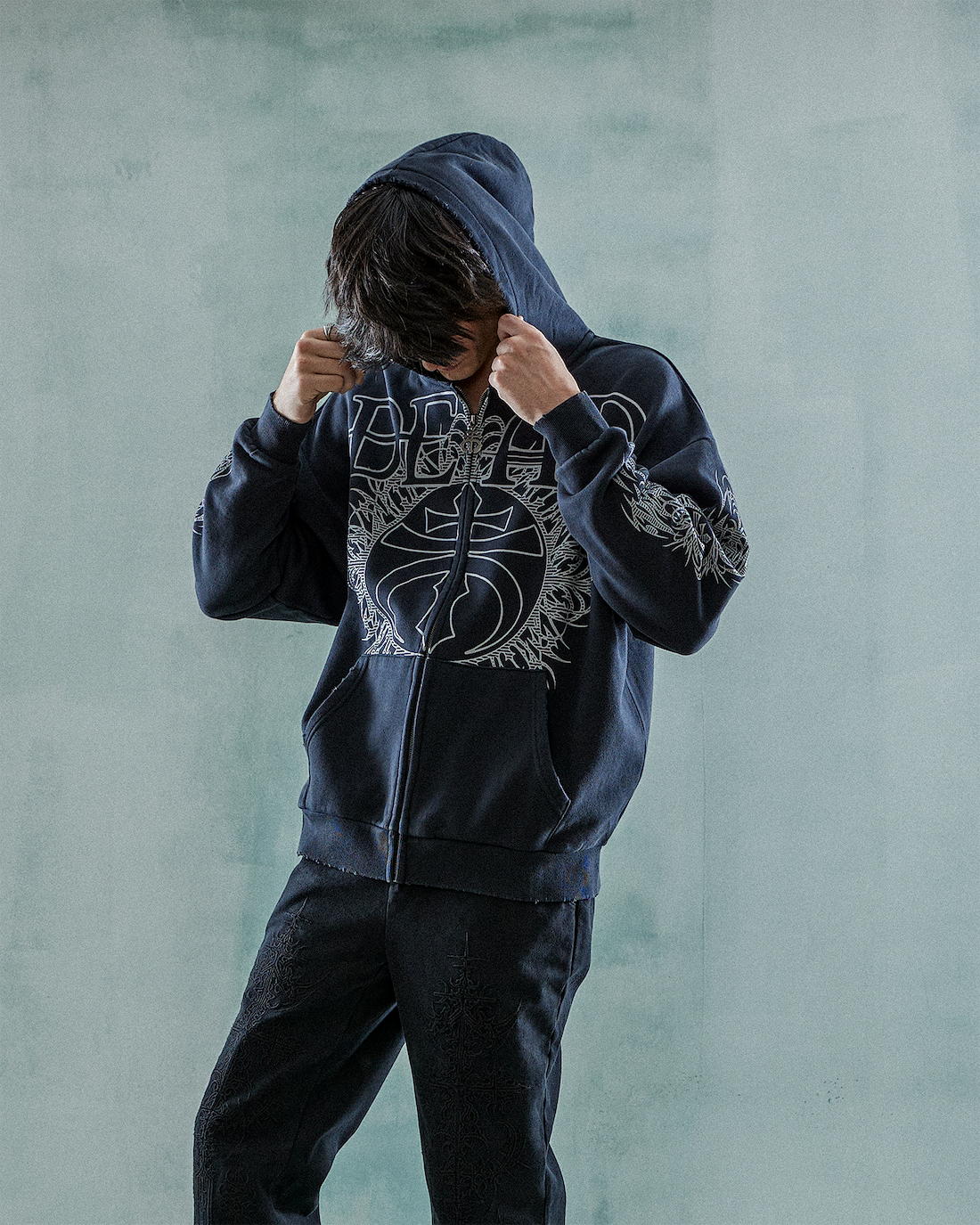 Dark Light Kapuzenjacke mit Reißverschluss