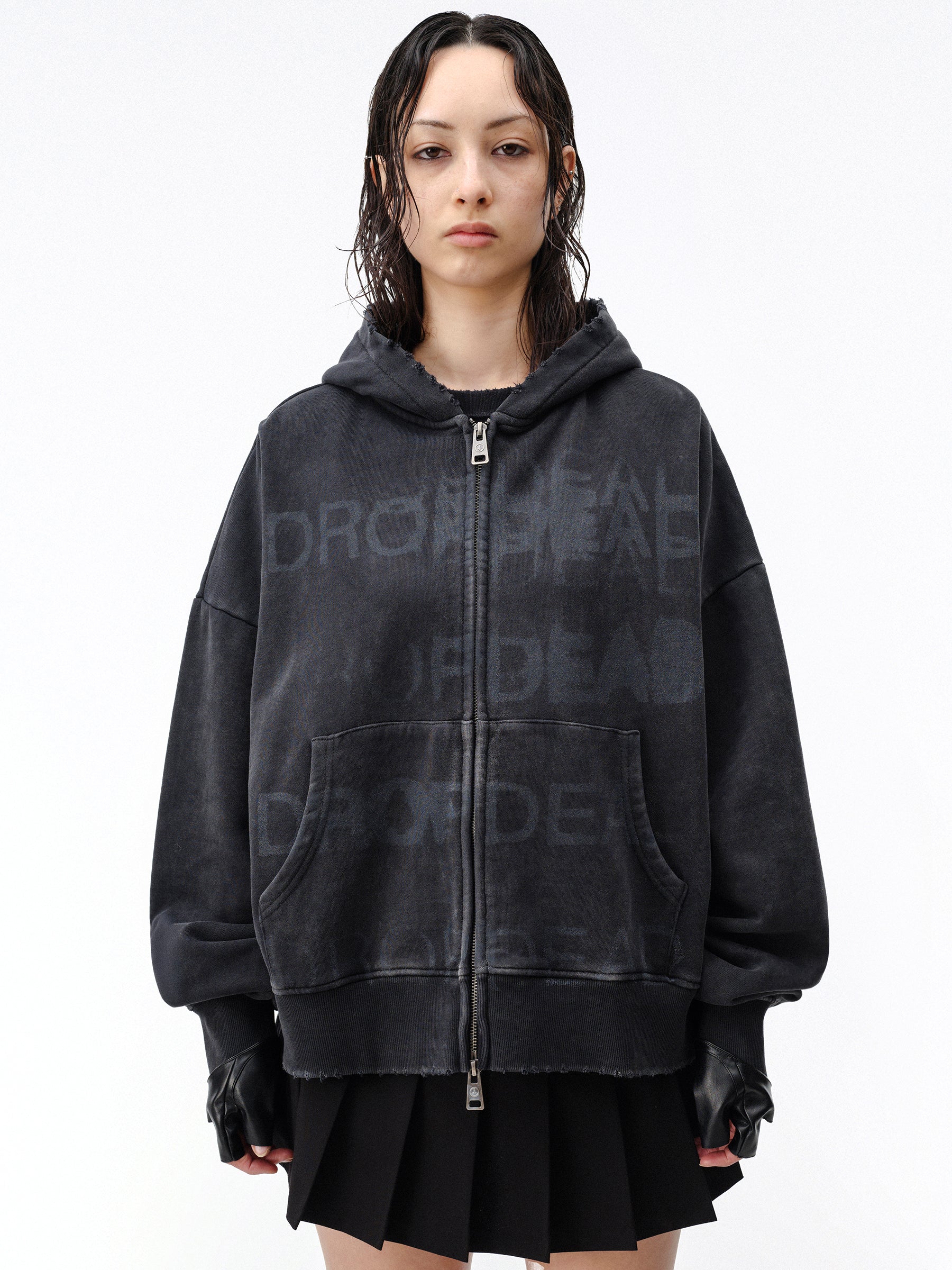 Stacked Zip-Up Hoodie – DROP DEAD CLOTHING