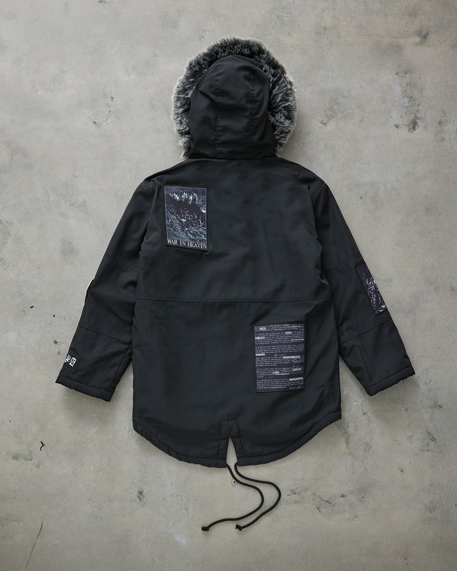 Black Marker Parka Coat