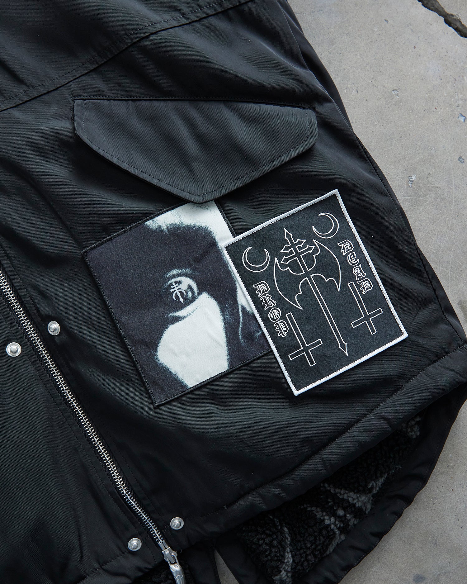 Black Marker Parka Coat