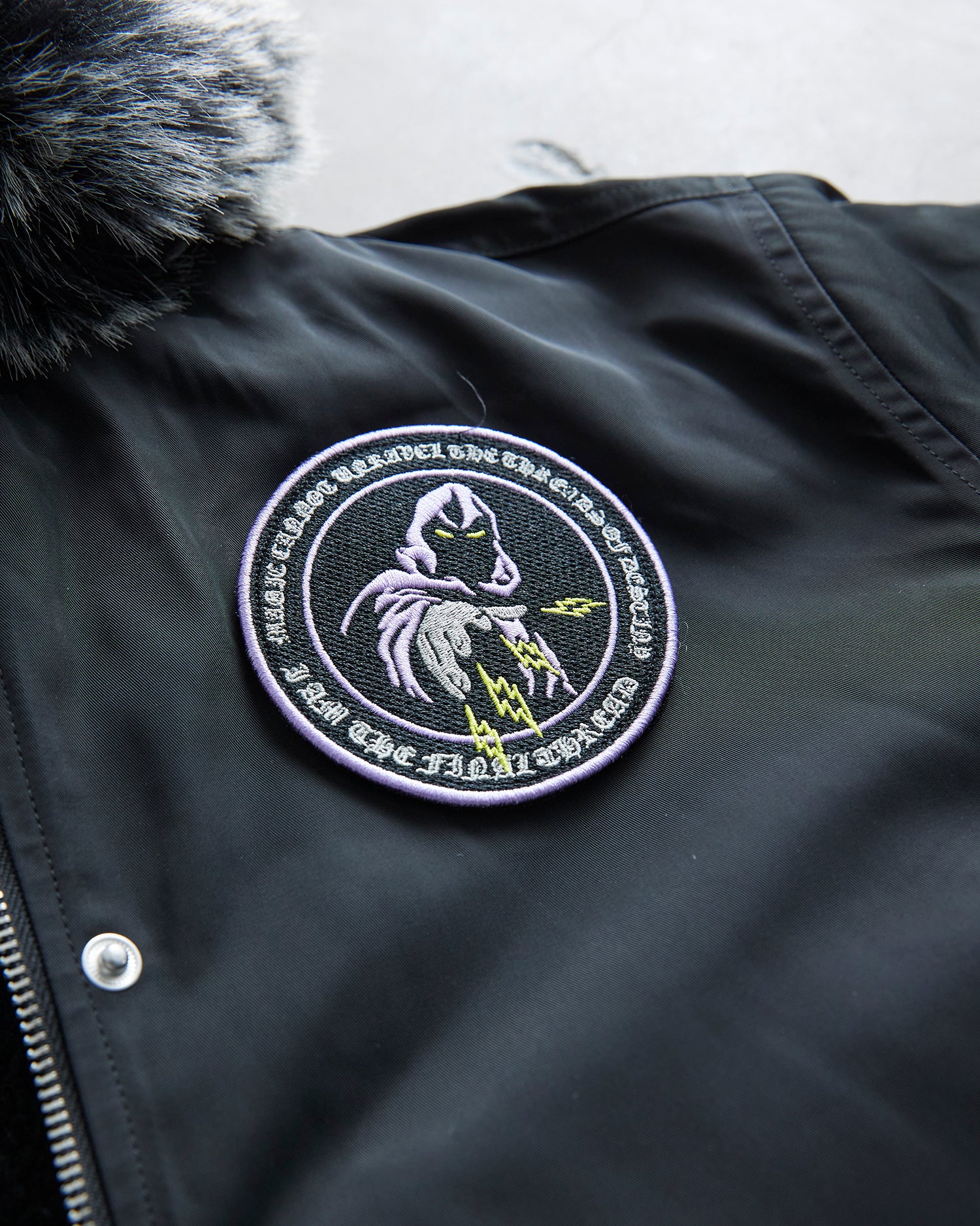 Black Marker Parka Coat