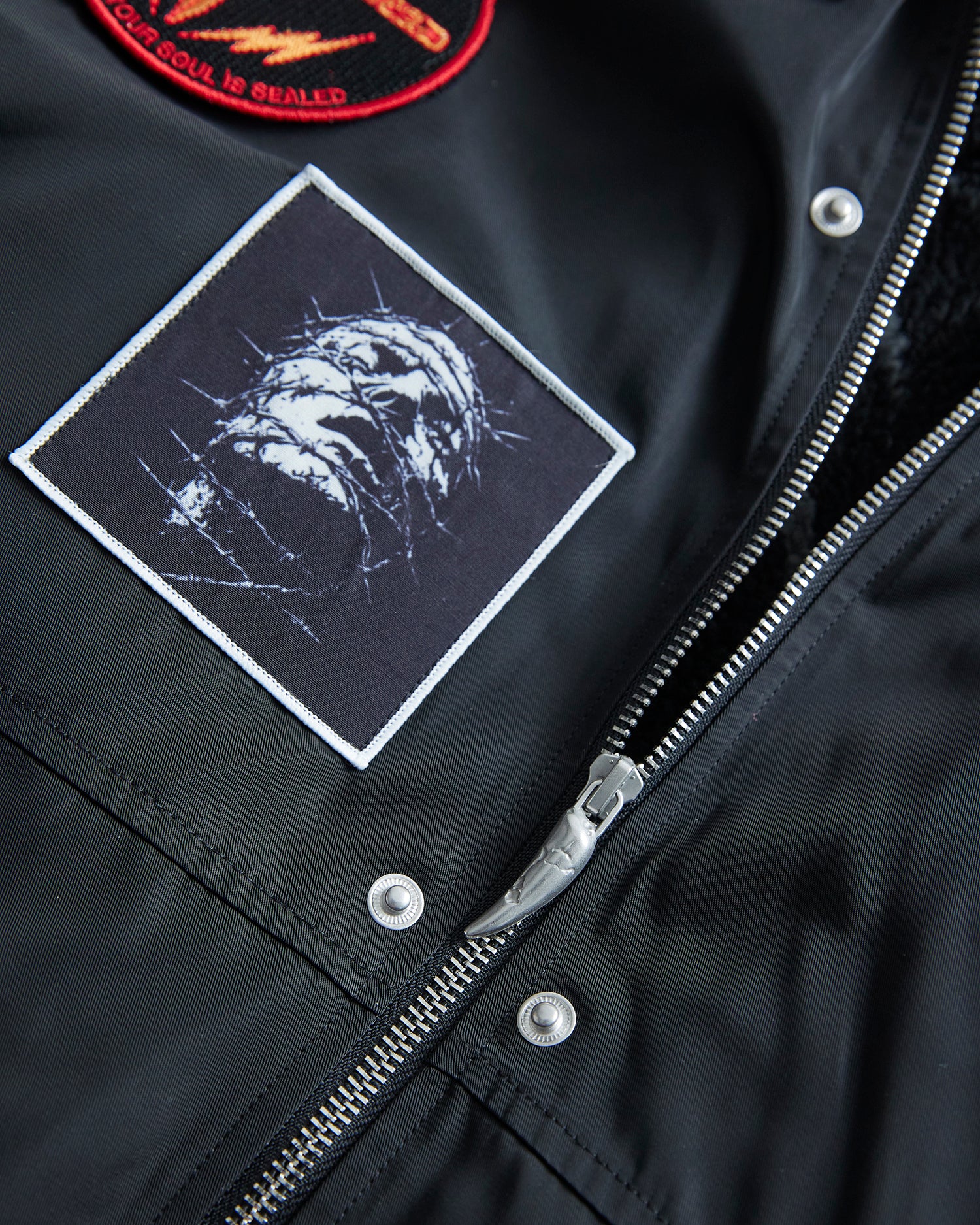 Black Marker Parka Coat