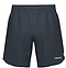 HEAD Power Mens Badminton Shorts in navy feature an elastic waistband, white HEAD logo on the lower left leg, and a sleek, lightweight design made from breathable fabric for comfort and style on the court.