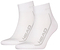 HEAD Performance Quarter Badminton Socks - White (2 Pack) feature ribbed cuffs, cushioned soles for comfort, and "HEAD" in gray on the sides.