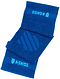 Three K-Swiss 60 Year Anniversary Towels in Brunner Blue are stacked, each featuring the K-Swiss logo and name in light blue on a darker blue band—a perfect 100% cotton tennis towel for fans and players.