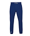 These Estate Blue Babolat Play Men's Badminton Pants feature an elastic waistband and drawstring, crafted from four-way stretch fabric for ultimate comfort. With a small logo on the lower left leg, they offer a simple athletic design that is perfect for active wear or cozy winter evenings.