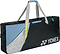 The Yonex BA52531EX Club Tournament Badminton Bag in black and blue features a floral pattern, gray handles, and the Yonex logo on the front—a stylish and durable bag for badminton players.