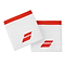 The Babolat Logo Wristband in White and Fiesta Red showcases a high-absorption design ideal for the tennis court. Its stylish combination of red edges and a red geometric logo offers a seamless blend of style and function.
