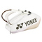 The Yonex 92426EX 6 Racket Pro Badminton Bag in sand beige comes with a spacious main compartment that can hold up to six rackets. It includes two shoulder straps and prominently features the Yonex logo on its side.