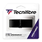 The Tecnifibre X-Tra Endurance Replacement Badminton Grip's packaging showcases its textured black design and prominently features the Tecnifibre logo, highlighting its exceptional perspiration absorption and durability for maximum comfort.