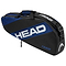 A black and blue HEAD Team 3 Racket Badminton Bag S - BLBK features a handle and an adjustable shoulder strap. The brand name "HEAD" is prominently displayed in white on the side, with "TEAM" in smaller font, highlighting its distinct HEAD Team design.