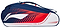 The Li-Ning Training Series 3 Racket Badminton Bag - Blue/Red features a bold abstract design, large logo, "ANYTHING IS POSSIBLE" text, racket storage, carry handle, and zip compartments.