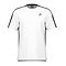 The HEAD Vision Slice Men's Badminton T-Shirt in white boasts a sleek, minimalist design with black shoulder piping and a subtle logo on the left chest. Utilizing Moisture Transfer Microfiber technology, this shirt provides optimal comfort for any athletic activity.