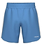 HEAD Power Men's Badminton Shorts in Airforce Blue feature a lightweight design, elastic waistband, white vertical side stripes, and the HEAD logo in white on the lower left leg.
