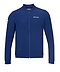 The Babolat Play Men's Badminton Jacket in Estate Blue is ideal for athletic pursuits, boasting a blue zip-up design with long sleeves and a high collar. Its four-way stretch fabric ensures comfort and flexibility, making it perfect for winter evenings. The jacket is completed with logos on the left chest and right sleeve.