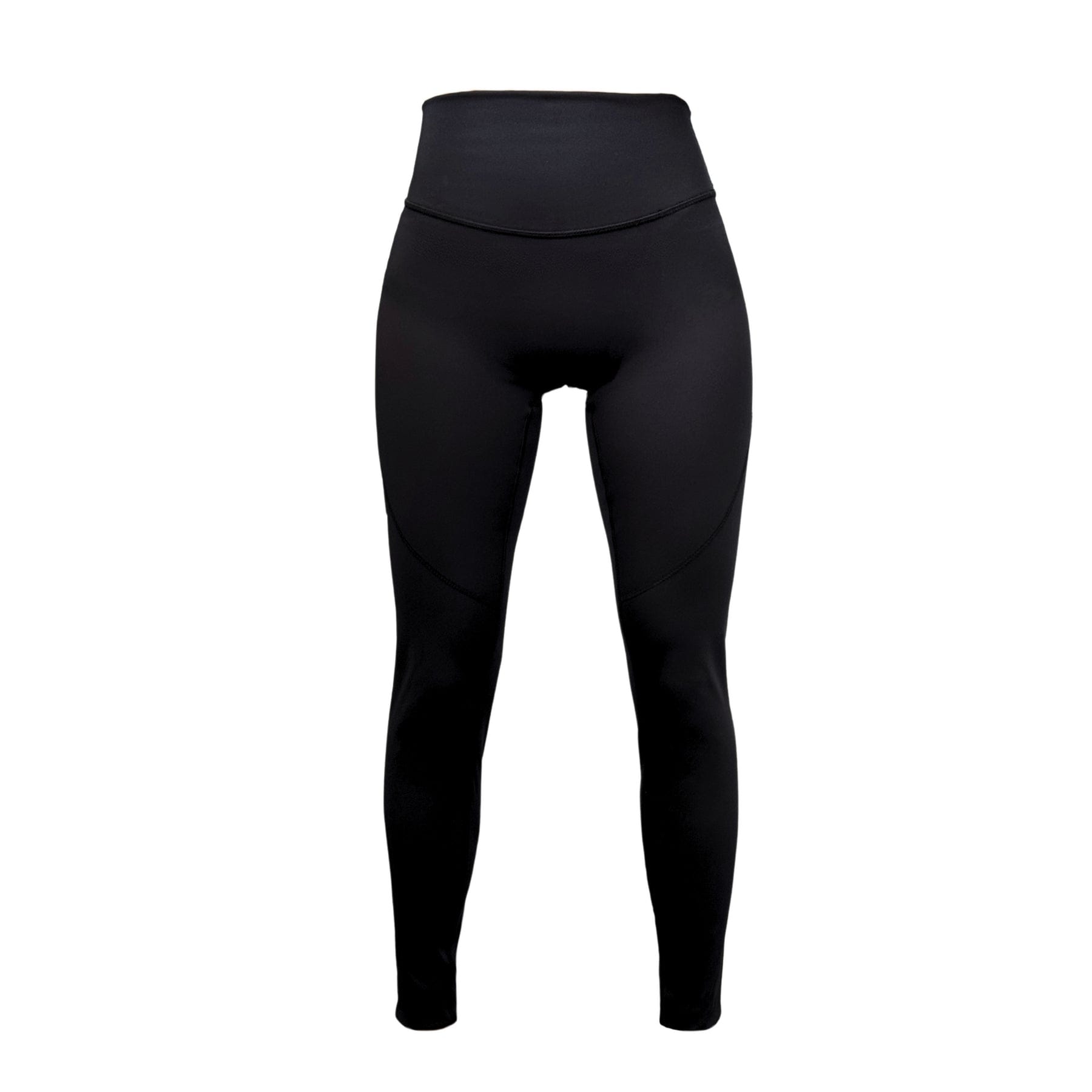 Yonex YL2024 Women's Badminton Leggings, crafted from moisture-wicking fabric, shown against a white background. These black high-waisted leggings feature a smooth, fitted design perfect for active wear.