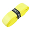 A coiled yellow Yonex AC420 Hi Soft Badminton Overgrip, secured by a black band with the Yonex logo and text, provides exceptional comfort.