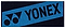 The Yonex AC1113EX Badminton Sports Towel - Black is a rectangular cotton towel with a blue background and black Yonex logo diagonally across the center—ideal for use on the court.