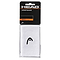 Displayed is the HEAD 5" Badminton Wristband in white, ideal for badminton enthusiasts. Featuring impressive elasticity, this wristband showcases a black logo at its center. The packaging prominently displays "HEAD WRISTBAND" at the top and highlights its superior "SWEAT ABSORPTION.