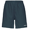 Navy badminton shorts from HEAD, featuring an elasticated waistband. They're made from breathable material and display a small white "HEAD" logo on the lower left leg.