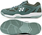 Two views of Yonex Strider Ray WIDE Unisex Badminton Shoes in khaki: side with logo and design, bottom with patterned sole and branding—perfect for those seeking wide fit comfort.