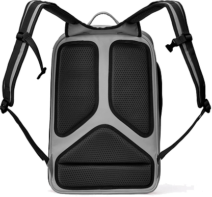The Yonex 02612EX Expert Badminton Backpack in white is shown from the back, featuring three large padded sections for comfort and adjustable shoulder straps—ideal as a badminton backpack or racket bag.