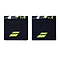 Two Babolat Logo Wristbands in grey and aero are placed next to each other, showcasing a yellow and white geometric design at the top with a yellow logo in the center. Made from high-absorption terry material, they combine functionality with style.