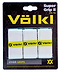 The Volkl Super Grip II Badminton Overgrip - 3 Pack - White comes in a stylish plastic cover showcasing three white grips. The packaging prominently features the Volkl logo and the phrase "Over Grips," emphasizing its ultra-thin overgrip and tacky feel designed for optimal performance.