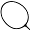 The Frame Only by Badminton HQ features a black, oval speech bubble outline on a white background with an empty center and a pointed tail at the bottom right.