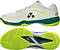 The Yonex Power Cushion 65Z4 Viktor Axelsen Men's Badminton Shoes in White/Lime feature one shoe with the Yonex logo visible from the side and the other showing the yellow treaded sole with green accents. Signature edition by Viktor Axelsen.