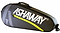 The Ashaway ATB 871 Single 3 Racket Badminton Bag in grey/yellow features a large white logo, yellow diagonal zipper, and top handle—perfect for stylishly carrying up to 3 rackets to the court.