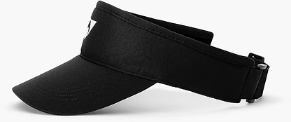 The Yonex 40126EX Badminton Visor in black features a curved brim, breathable polyester material, an adjustable back, and a small white Yonex logo on the front.