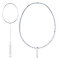 A Li-Ning Turbo Charging Marshal 4U Badminton Racket - White (Strung) is displayed, featuring a full view on the left and a close-up of the racket head on the right, both set against a plain white background.