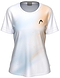 The HEAD Tie-Break II Women’s Badminton T-Shirt - APXW is a white, short-sleeved top with pastel blue and orange accents, crafted in moisture-wicking fabric for comfort—ideal for court sports like badminton or tennis.