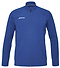 The Babolat Play Men's Badminton Jacket in Sodalite Blue is a sporty design made from recycled polyester, featuring a high collar and long sleeves. The chest displays the prominent Babolat logo, and its Fiber Dry technology ensures comfort during play.
